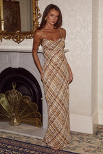 Load image into Gallery viewer, Eve Cowl Cross Back Maxi Dress - Vinnie Brown

