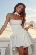 Load image into Gallery viewer, Oriana Strapless Bustier Mini Dress - Ivory
