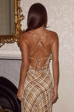 Load image into Gallery viewer, Eve Cowl Cross Back Maxi Dress - Vinnie Brown
