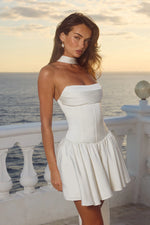 Load image into Gallery viewer, Oriana Strapless Bustier Mini Dress - Ivory
