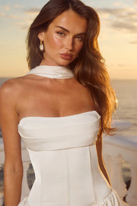Oriana Strapless Bustier Mini Dress - Ivory