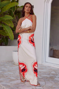 Western Maxi Dress - Sand/Jaffa