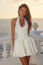 Load image into Gallery viewer, Amity V-Neck Corset Mini Dress - Ivory
