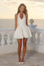 Load image into Gallery viewer, Amity V-Neck Corset Mini Dress - Ivory
