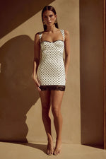 Load image into Gallery viewer, Claudelle Mini Dress - White Polka
