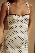 Load image into Gallery viewer, Claudelle Mini Dress - White Polka
