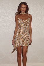 Load image into Gallery viewer, Alora Scoop Neck Mini Dress - Vinnie Brown
