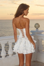Load image into Gallery viewer, Tabitha Bustier Ruffle Mini Dress - Ivory
