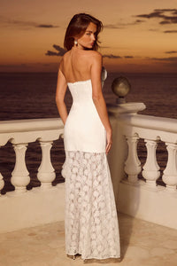 Avalon Strapless Maxi Dress - White