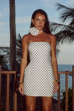 Load image into Gallery viewer, Ayanna Mini Dress - White Polka
