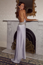 Load image into Gallery viewer, Marcella Deep Plunge Maxi Dress - Silver
