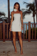 Load image into Gallery viewer, Ayanna Mini Dress - White Polka
