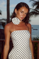 Load image into Gallery viewer, Ayanna Mini Dress - White Polka
