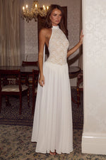 Load image into Gallery viewer, Judith Halter Low Back Maxi Dress - Cream
