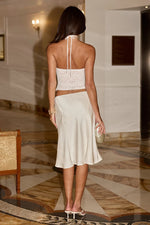 Load image into Gallery viewer, Celestine Handkerchief Halter Top - White
