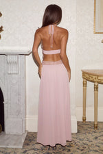 Load image into Gallery viewer, Safino Halter Low Plunge Maxi Dress - Blush
