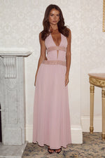 Load image into Gallery viewer, Safino Halter Low Plunge Maxi Dress - Blush
