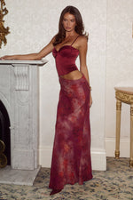Load image into Gallery viewer, Jacinta Bustier Cut Out Maxi Dress - Quinn Cherry
