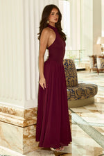 Load image into Gallery viewer, Caliana High Neck Maxi Dress - Plum
