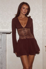 Load image into Gallery viewer, Tommi Long Sleeve Mini Dress - Chocolate
