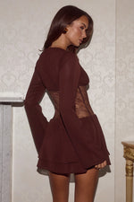 Load image into Gallery viewer, Tommi Long Sleeve Mini Dress - Chocolate
