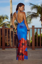 Load image into Gallery viewer, Primrose Maxi Dress - Blue Hibiscus
