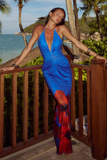 Load image into Gallery viewer, Primrose Maxi Dress - Blue Hibiscus
