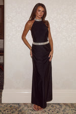 Load image into Gallery viewer, Sorrel Halter Open Back Maxi Dress - Black
