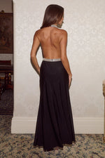Load image into Gallery viewer, Sorrel Halter Open Back Maxi Dress - Black
