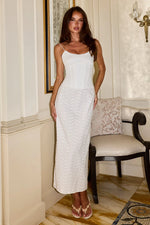 Load image into Gallery viewer, Carrie Bustier Midi Dress - White
