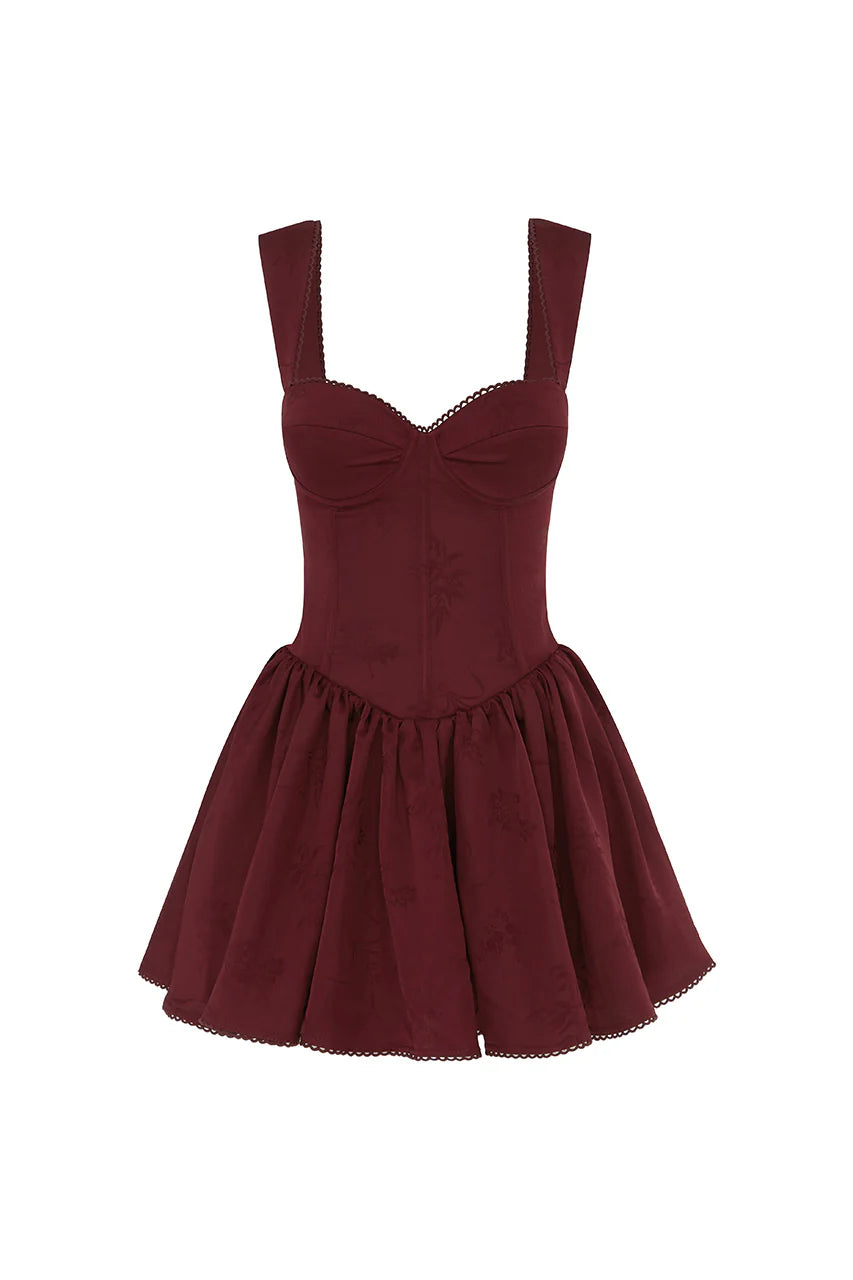 Joelle Mini Dress - Wine