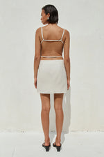 Load image into Gallery viewer, Heather Mini Dress - Stone Pinstripe
