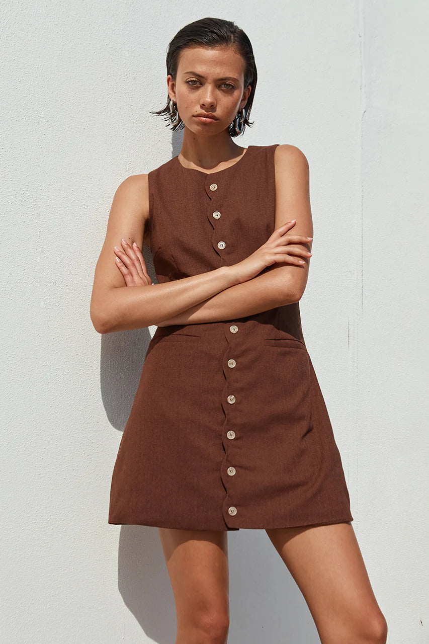 Stella Mini Dress - Chocolate