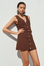 Load image into Gallery viewer, Stella Mini Skirt - Chocolate
