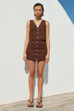 Load image into Gallery viewer, Stella Mini Skirt - Chocolate

