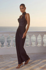 Load image into Gallery viewer, Estelle Cowl Halter Maxi Dress - Noir
