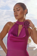 Load image into Gallery viewer, Estelle Cowl Halter Maxi Dress - Plum
