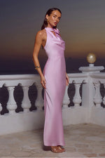 Load image into Gallery viewer, Estelle Cowl Halter Maxi Dress - Petal
