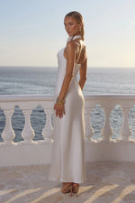 Load image into Gallery viewer, Estelle Cowl Halter Maxi Dress - Pearl
