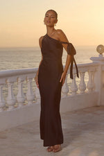 Load image into Gallery viewer, Viola One Shoulder Maxi Dress - Noir
