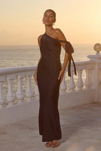 Viola One Shoulder Maxi Dress - Noir