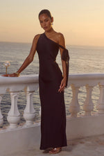 Load image into Gallery viewer, Viola One Shoulder Maxi Dress - Noir
