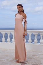 Load image into Gallery viewer, Viola One Shoulder Maxi Dress - Peach
