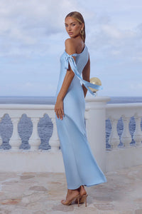 Viola One Shoulder Maxi Dress - Sky Blue