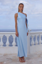 Load image into Gallery viewer, Viola One Shoulder Maxi Dress - Sky Blue
