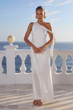 Load image into Gallery viewer, Viola One Shoulder Maxi Dress - Pearl
