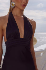 Load image into Gallery viewer, Sylvie Plunge V-Neck Maxi Dress - Noir
