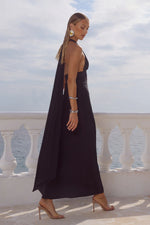 Load image into Gallery viewer, Sylvie Plunge V-Neck Maxi Dress - Noir

