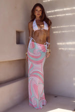 Load image into Gallery viewer, Cyrus Low Waist Sheer Maxi Skirt - Camino Pink
