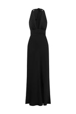 Load image into Gallery viewer, Sylvie Plunge V-Neck Maxi Dress - Noir

